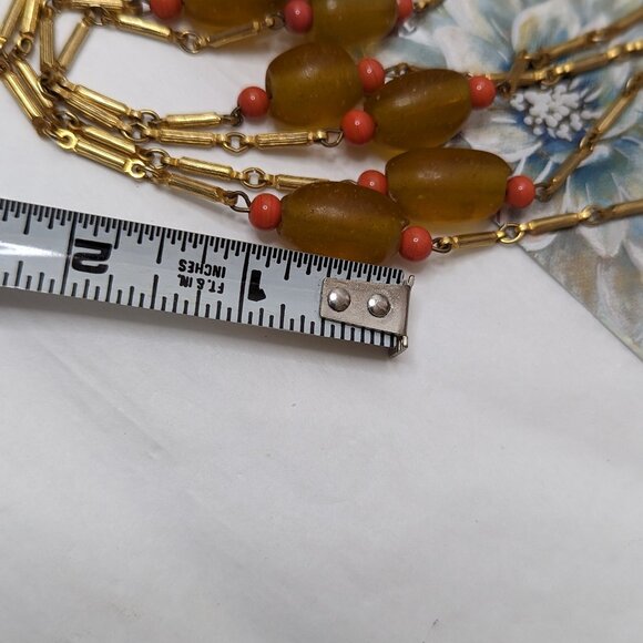 56" Flapper Interesting Hand Made Glass Beads and Bar spacer Flapper Jewelry Vin - Picture 7 of 11